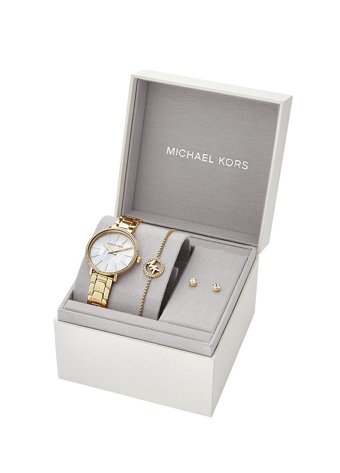 Michael Kors MK1065SET Altın Rengi Kadın Kol Saati Bileklik ve Küpe Seti görsel 4