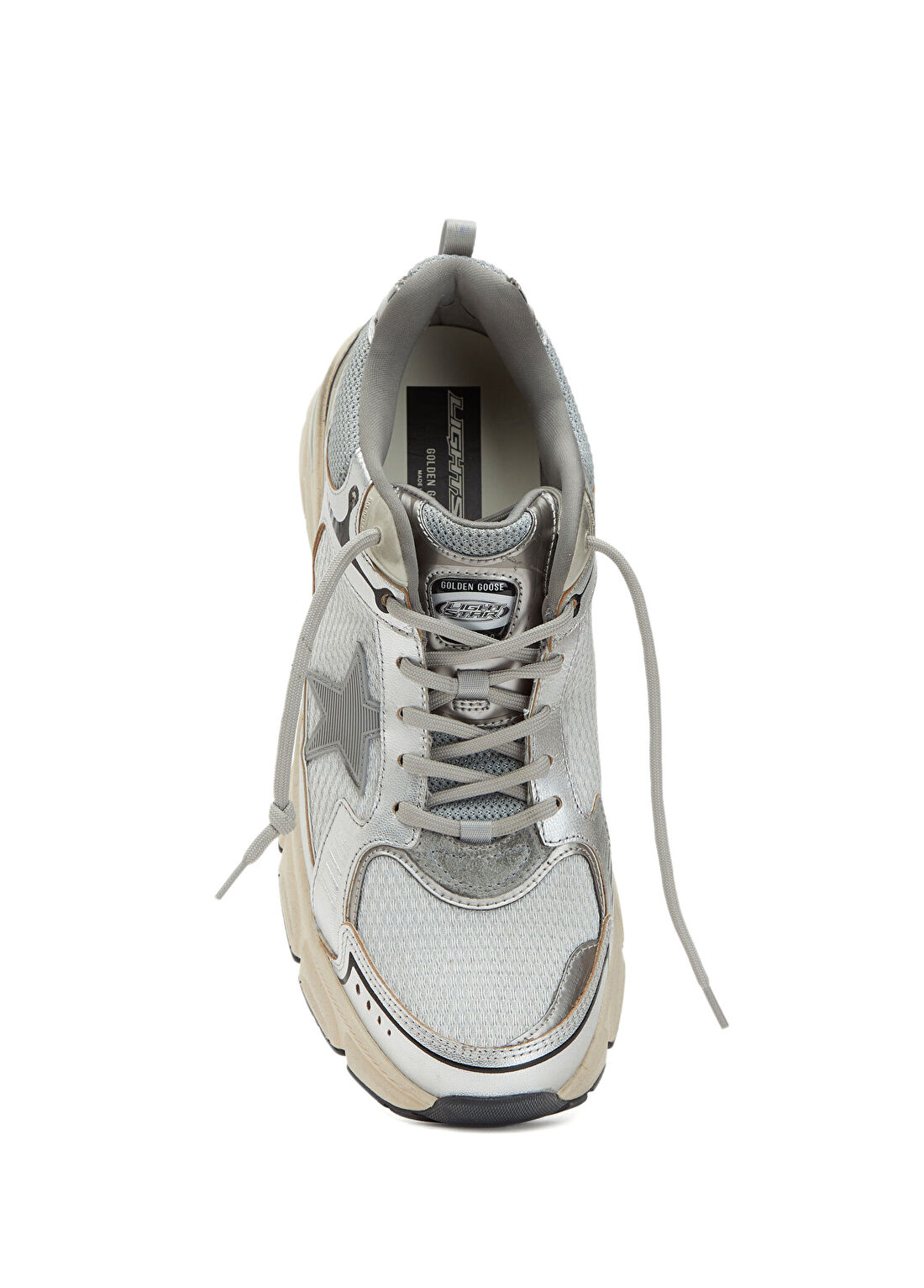 Golden Goose Lightstar Silver Erkek Deri Sneaker görsel 4