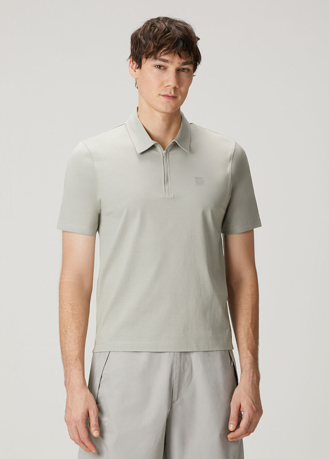 C.P. Company X Metropolis Gri Polo Yaka Kısa Kollu Triko