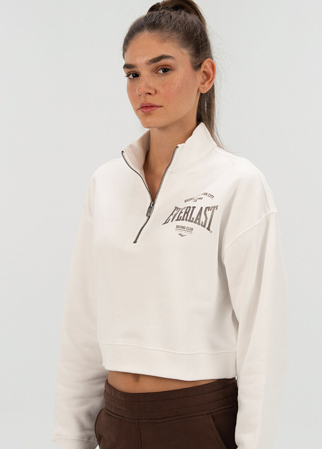 Everlast Bronx NYC Beyaz Uzun Kollu Kadın Sweatshirt görsel 2