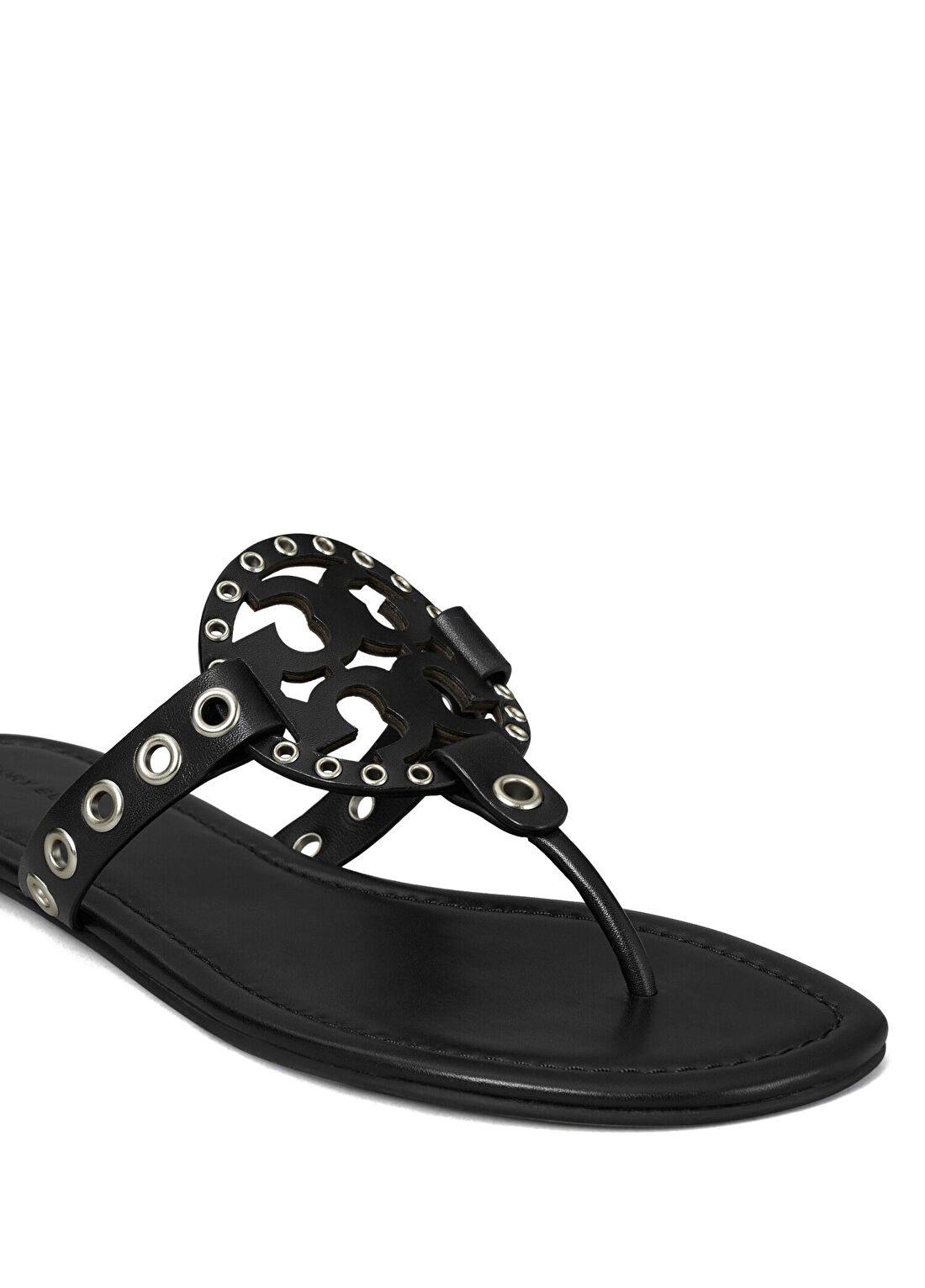 Tory Burch Siyah Kadın Deri Terlik görsel 2