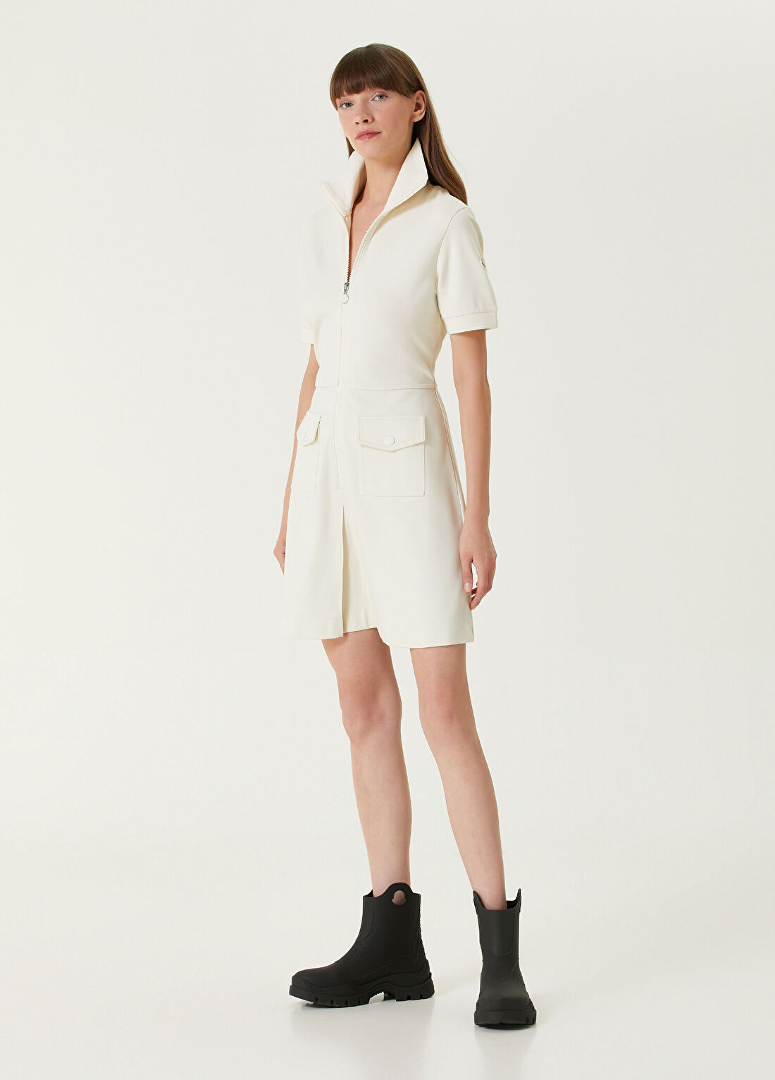 Moncler Beyaz Mini Elbise