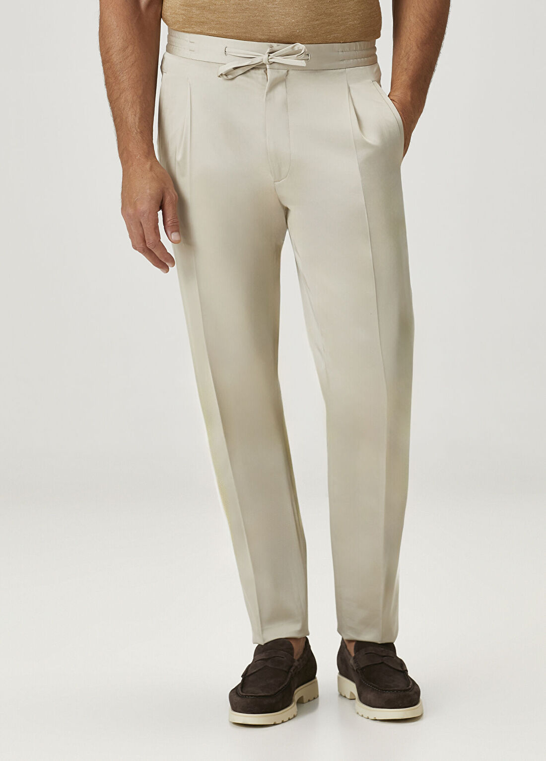 Lardini Bej Beli Kordonlu Pantolon görsel 2