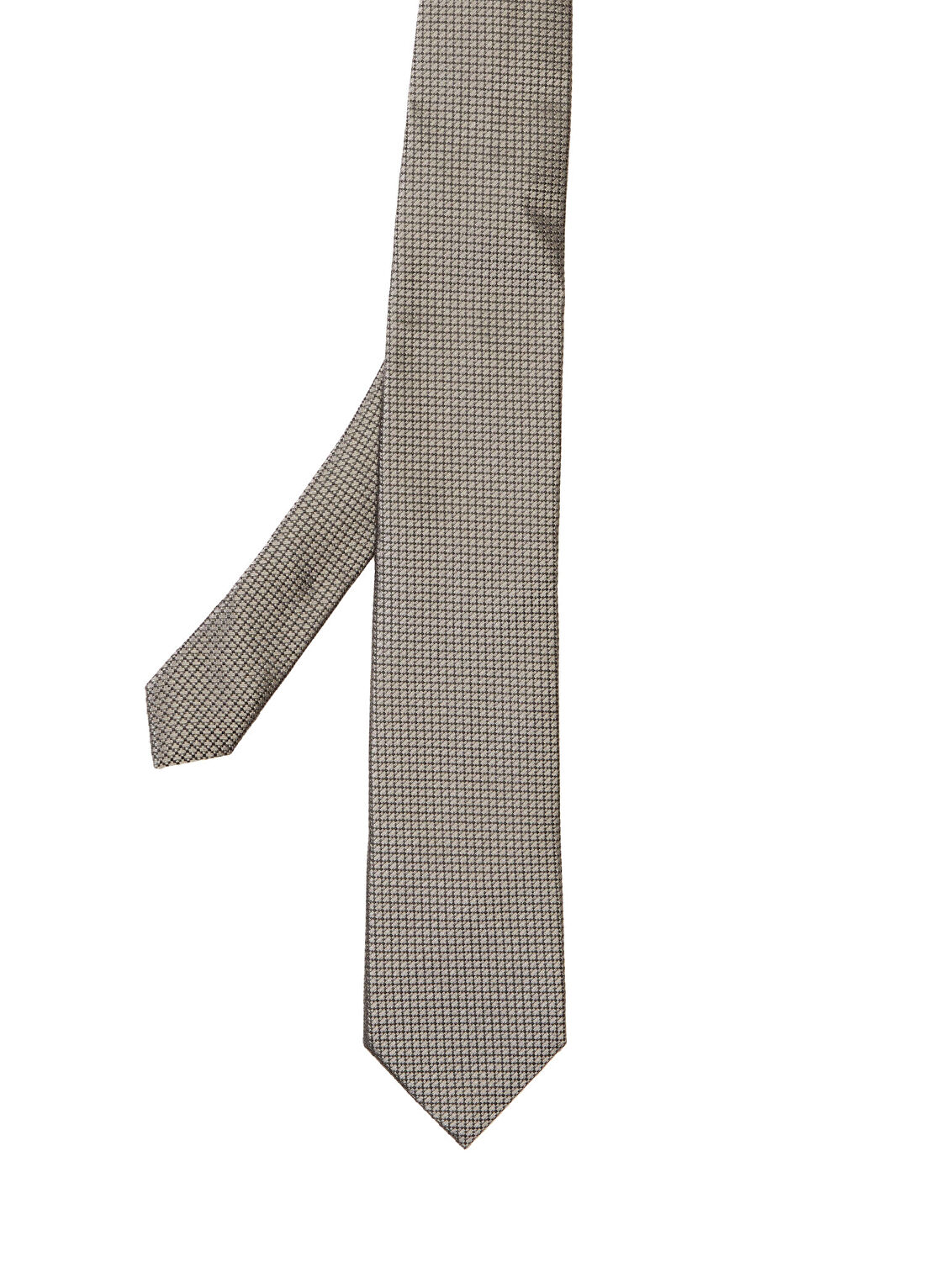 Zegna Gri Mikro Desenli İpek Kravat