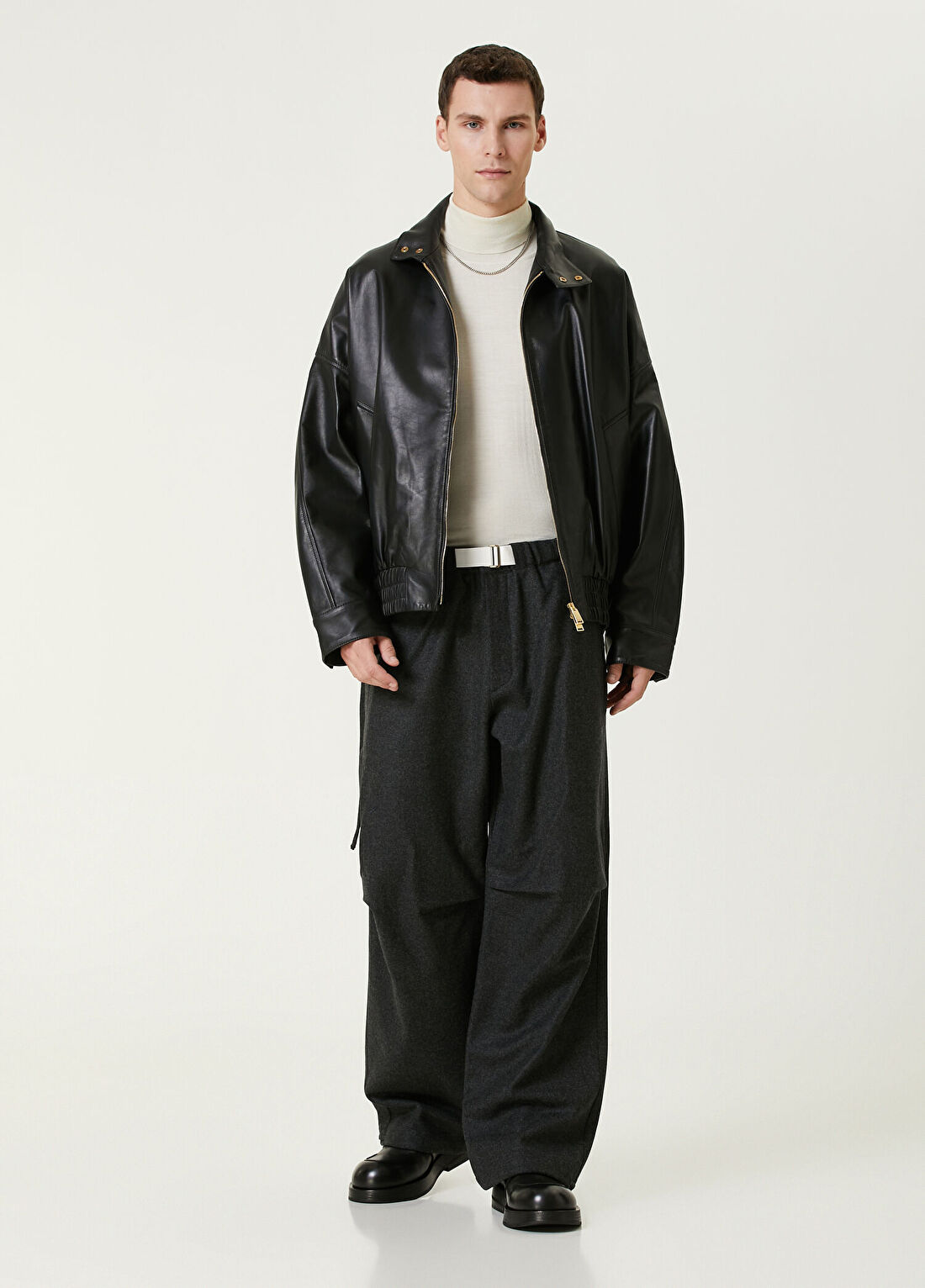 Darkpark Jordan Relaxed Fit Koyu Gri Yün Pantolon
