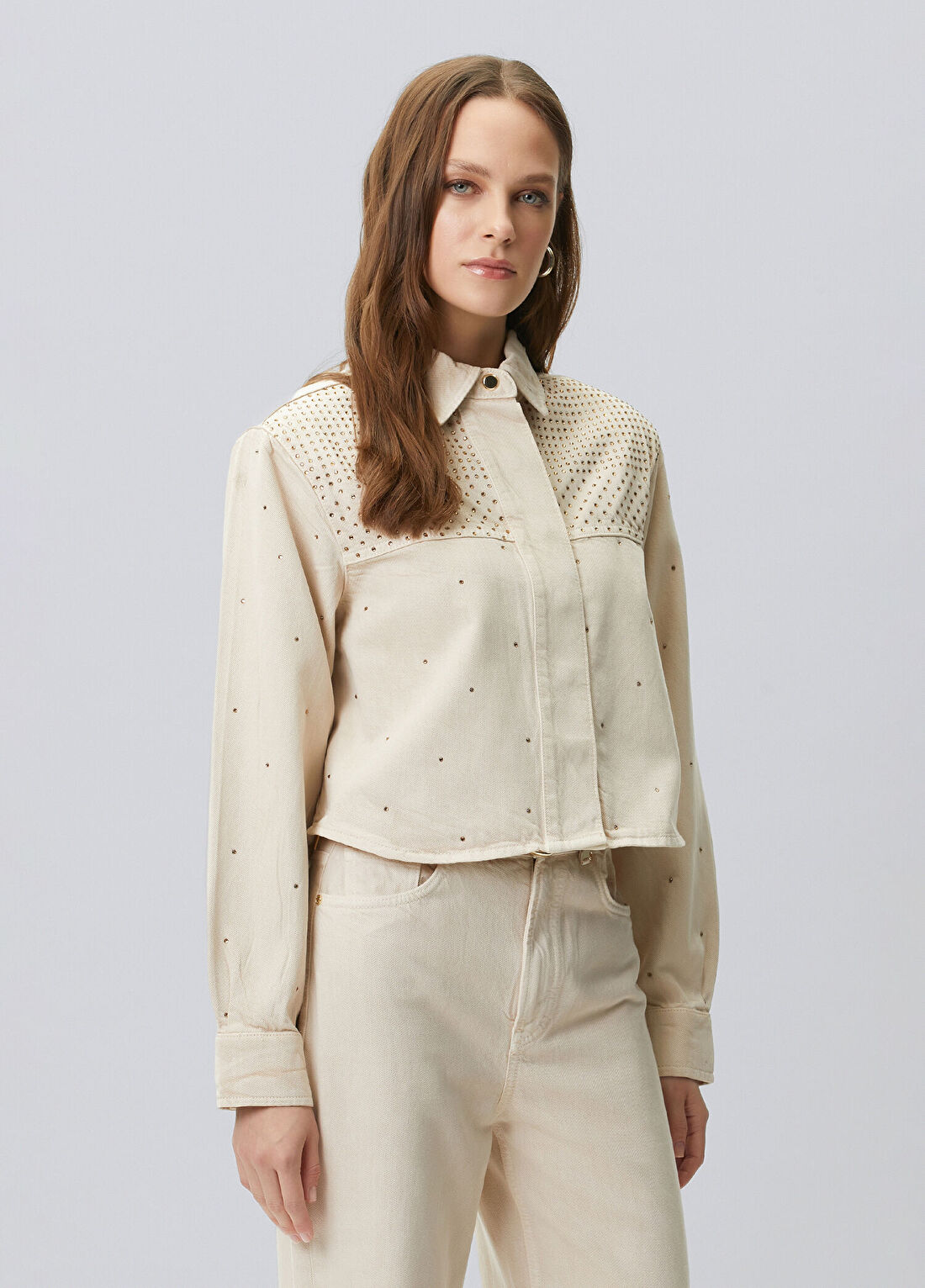 Network Bej Hotfixli Denim Mont görsel 4