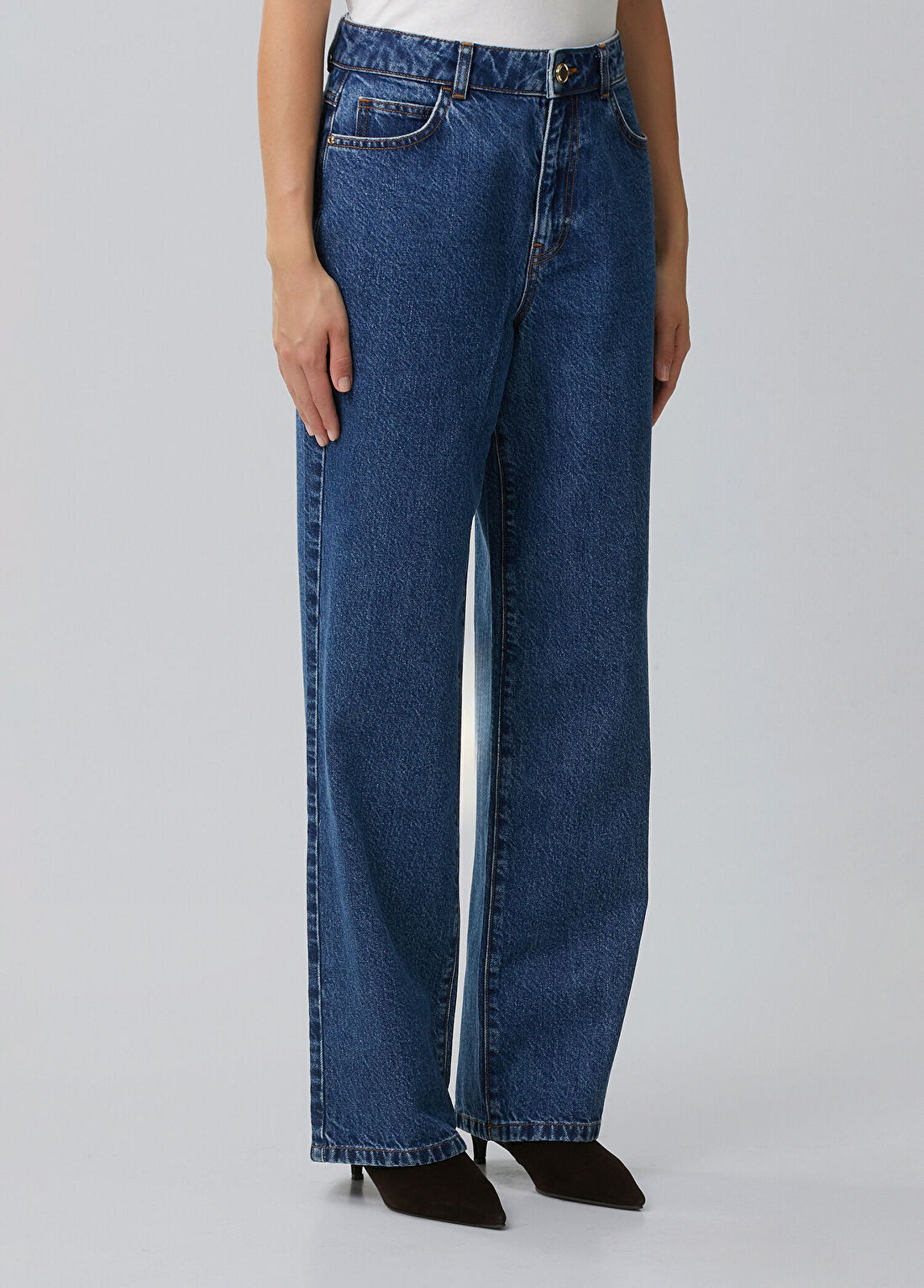 Network İndigo Wide Straight Denim Pantolon görsel 3