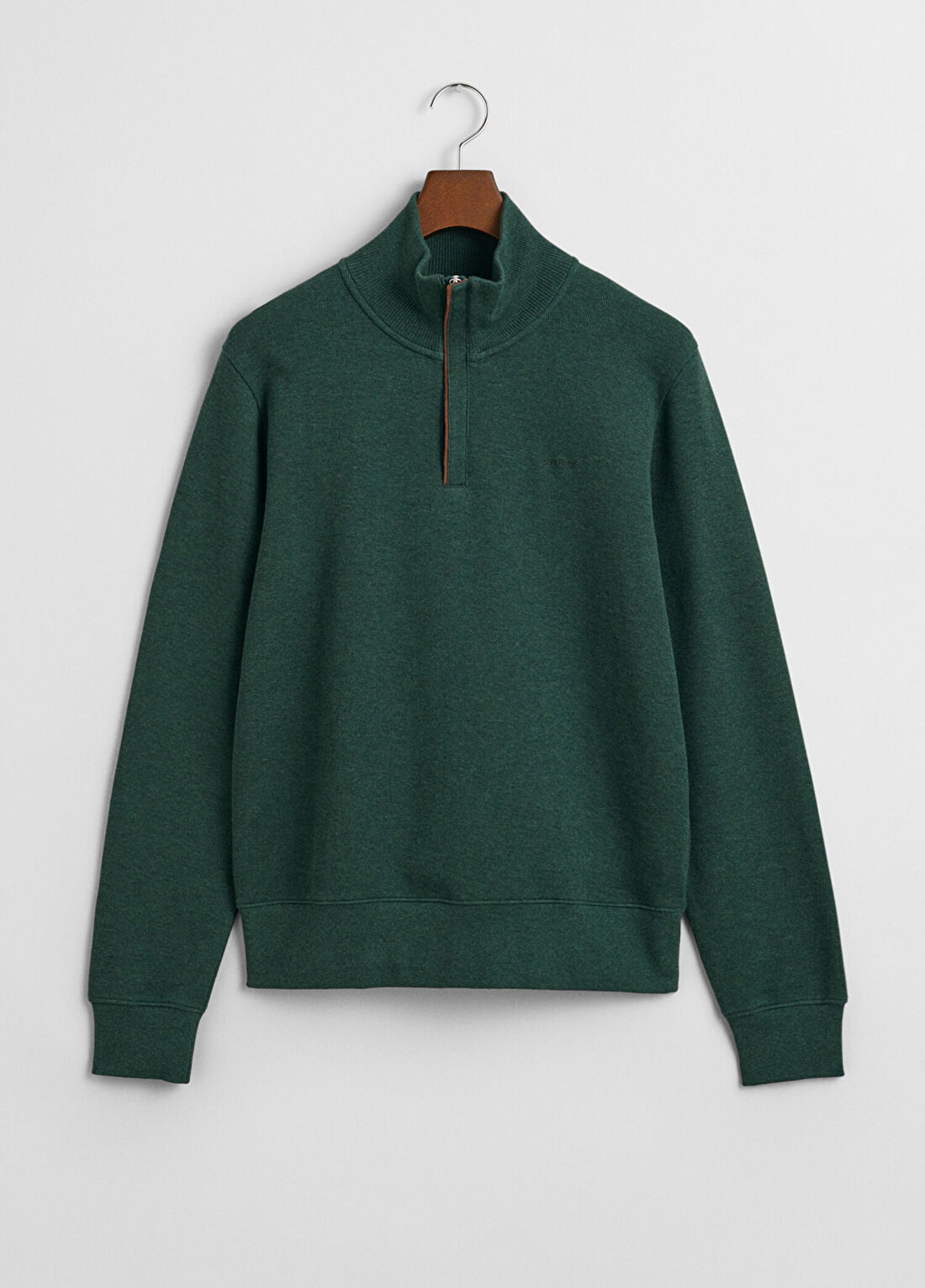 Gant Yeşil Pamuklu Regular Fit Yarım Fermuarlı Erkek Sweatshirt görsel 4