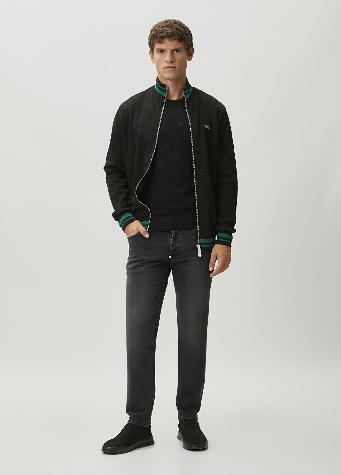 Philipp Plein Super Straight Siyah Jean Pantolon