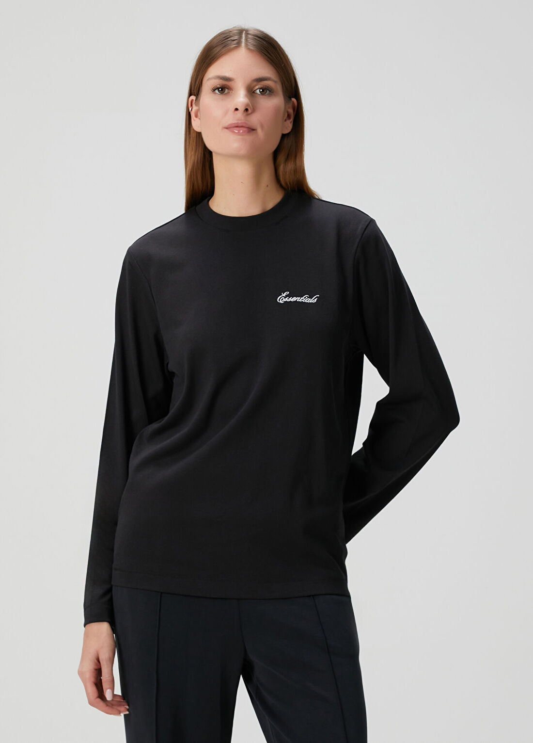 Fear Of God Essentials Classic Fit Siyah Uzun Kol T-shirt