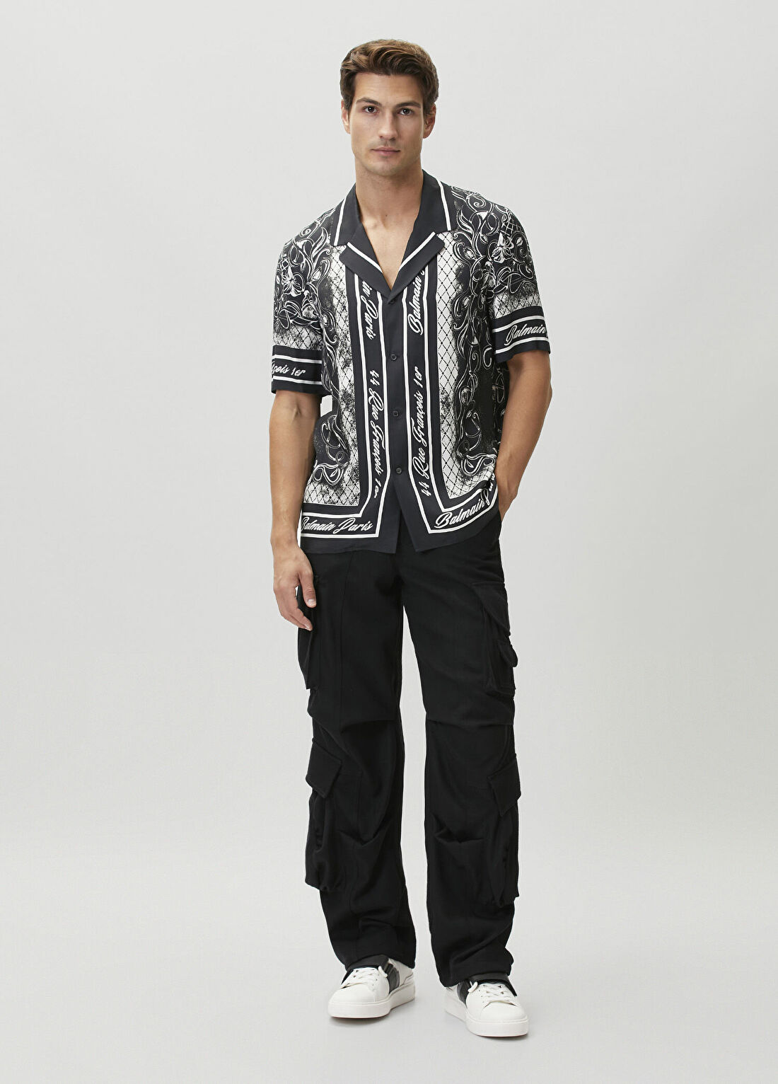 Balmain Siyah Yün Kargo Pantolon