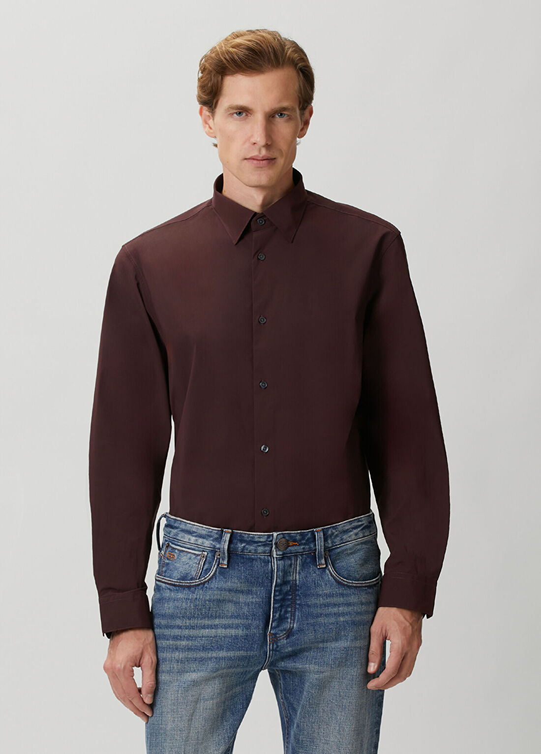 Emporio Armani Bordo Gömlek