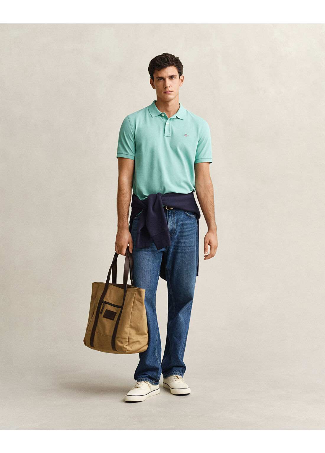 Gant Mavi Logolu Regular Fit Polo Yaka Kısa Kollu Erkek T-Shirt görsel 2