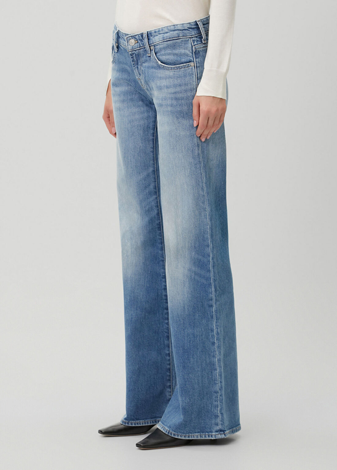 7 For All Mankind Mavi Flared Jean Pantolon görsel 2