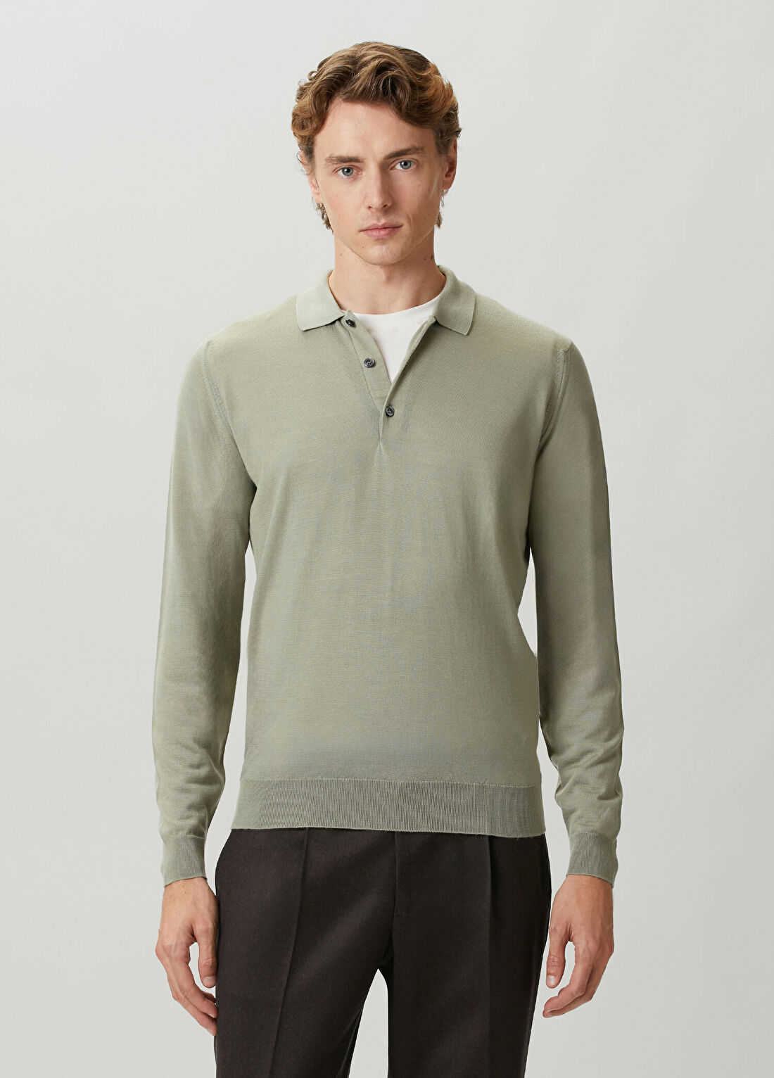 John Smedley Belpe Yeşil Polo Yaka Yün Triko