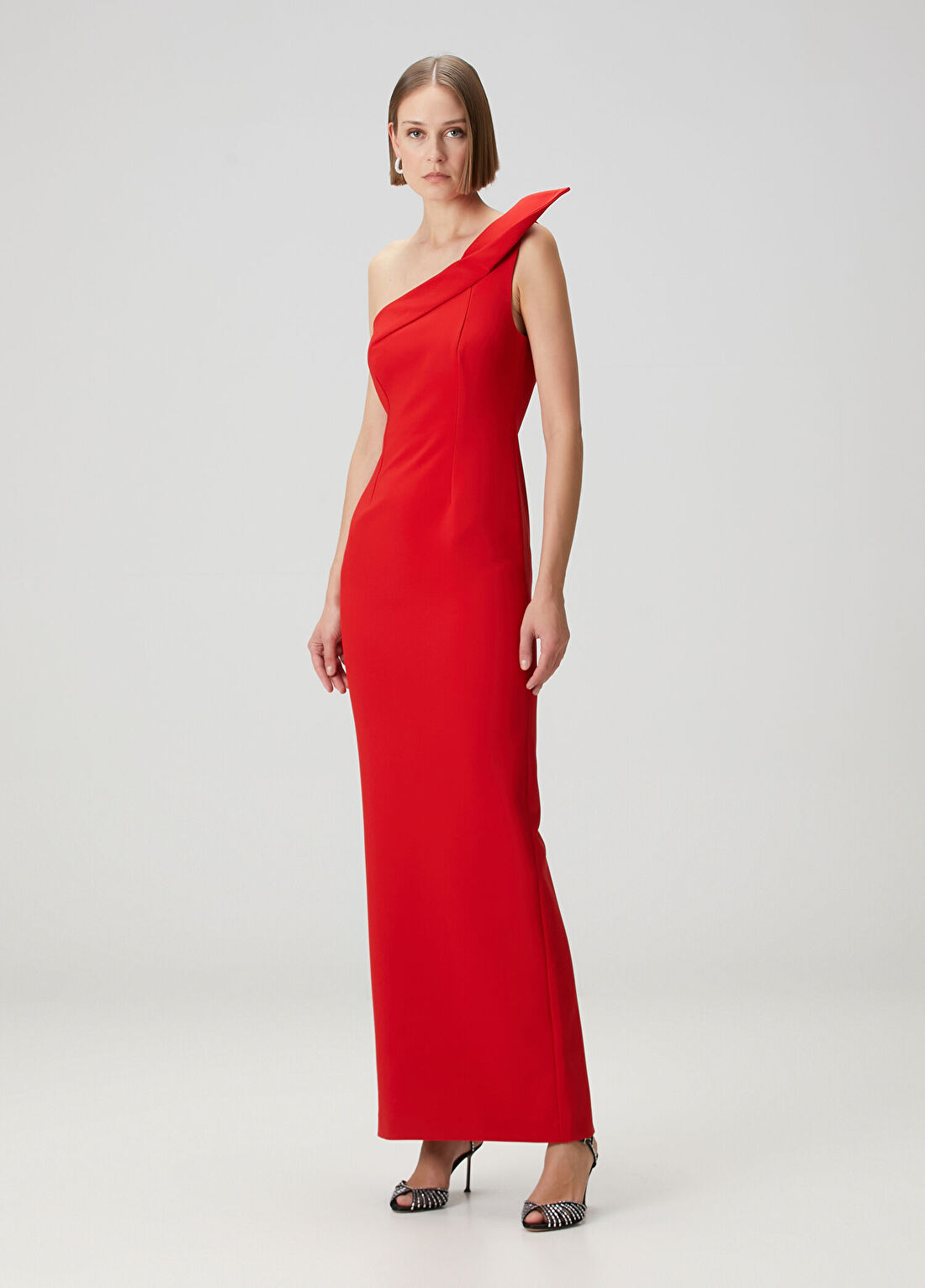 Roland Mouret Kırmızı Maksi Abiye Elbise