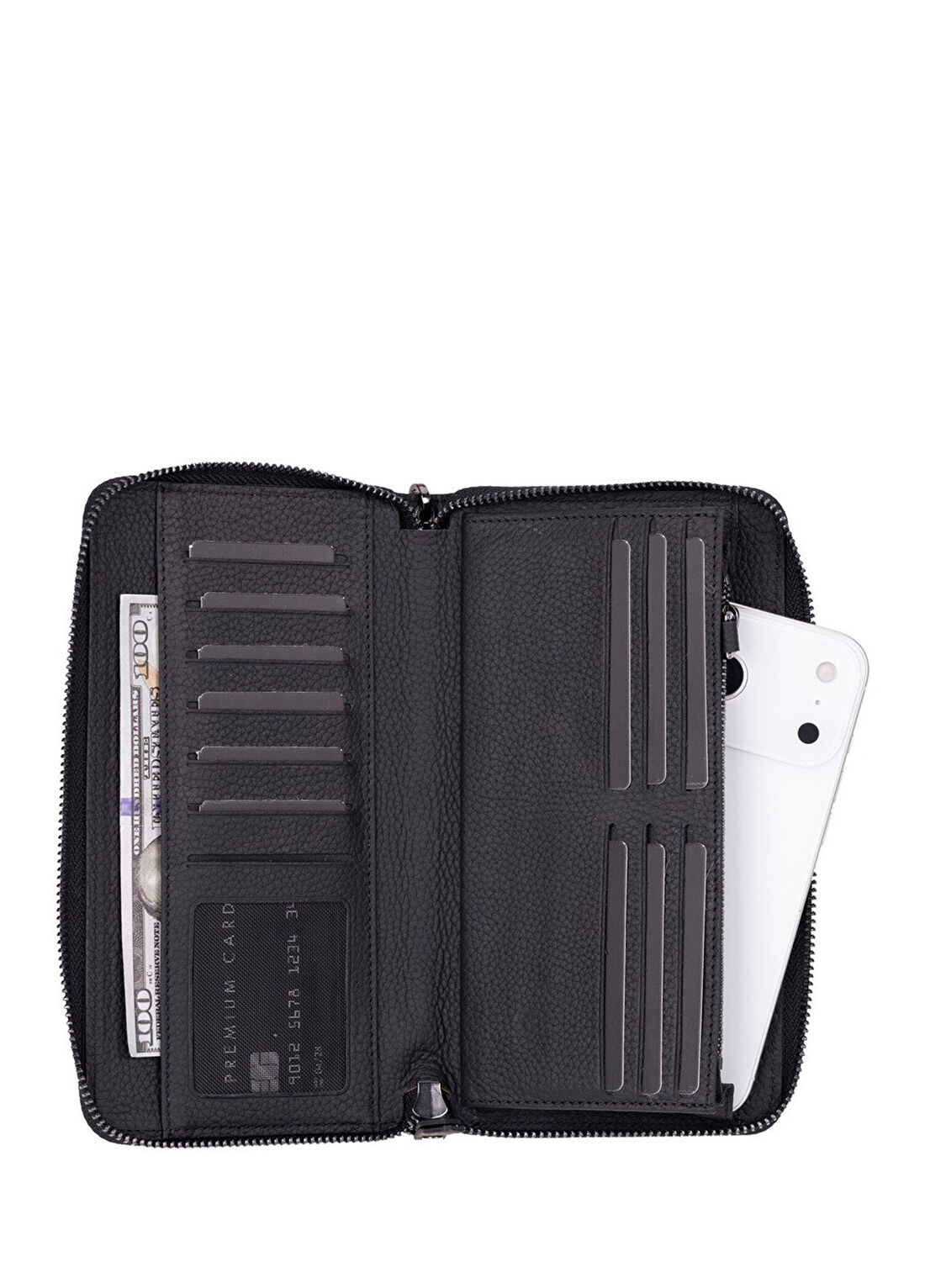 Bloominbag Aristo Siyah Deri Unisex Cüzdan görsel 3