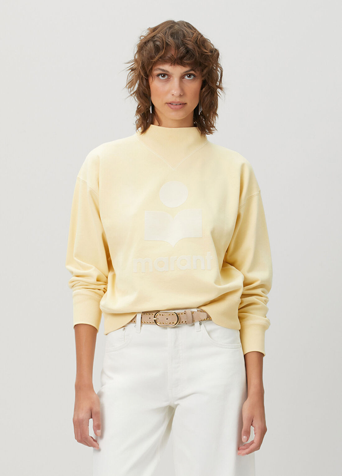 Marant Etoile Moby Açık Sarı Logolu Sweatshirt