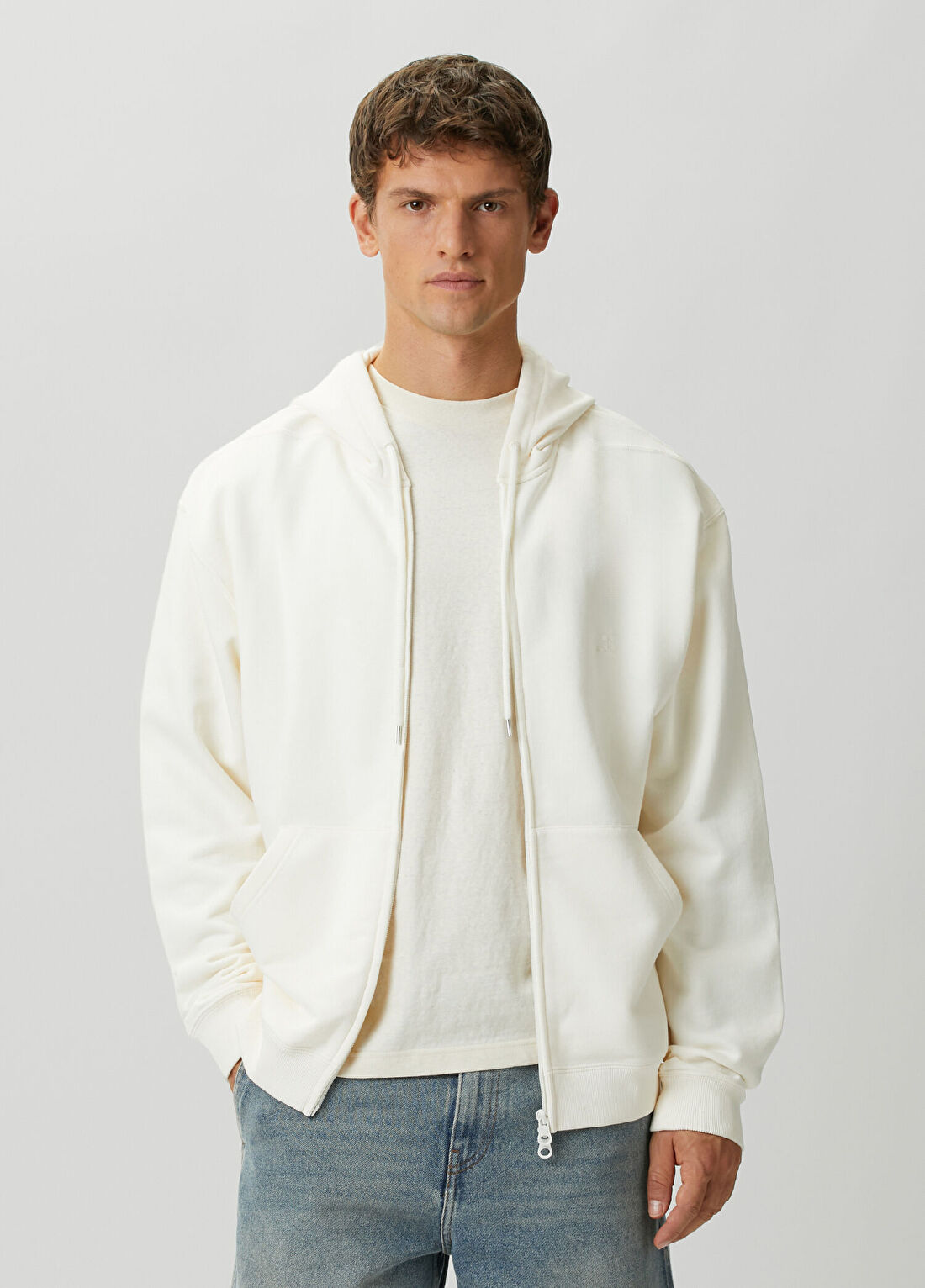 Courreges Beyaz Kapüşonlu Sweatshirt
