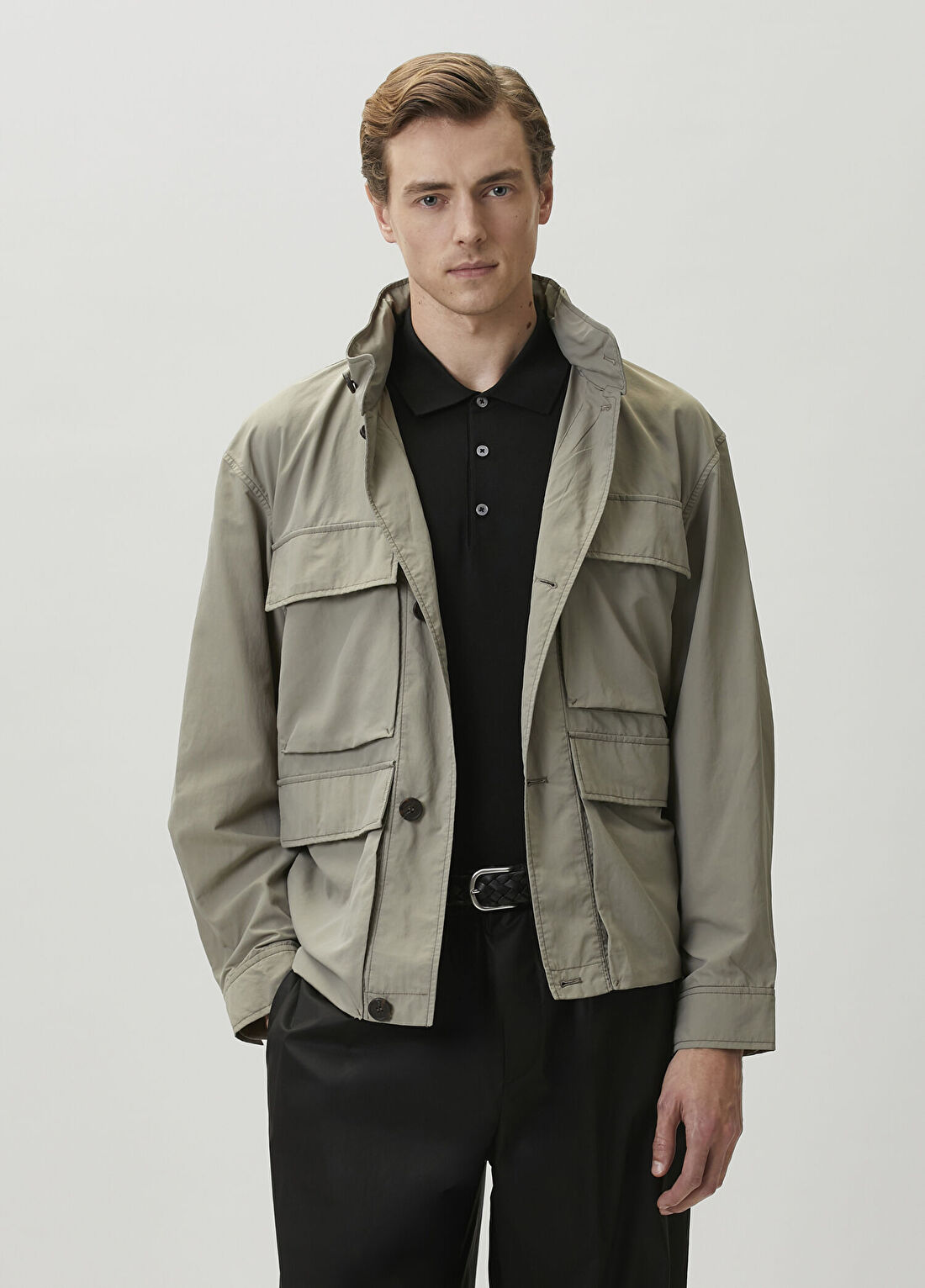 Emporio Armani Gri Kapüşonlu Mont