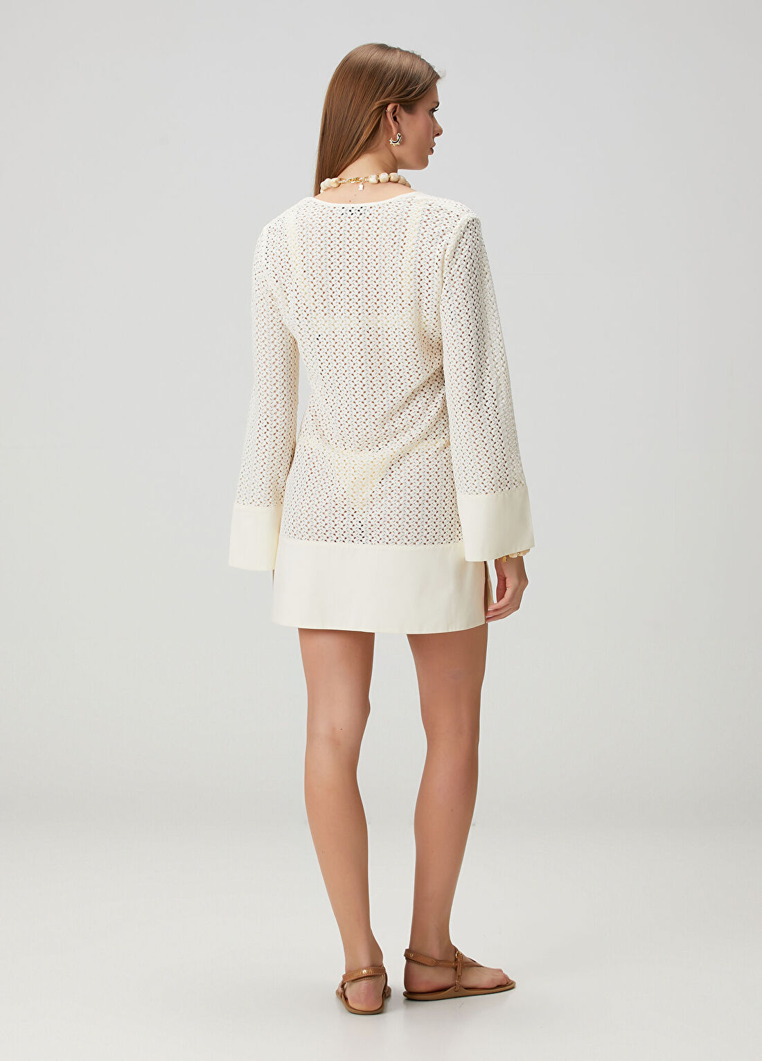 Seafolly Ekru Mini Plaj Elbisesi görsel 4