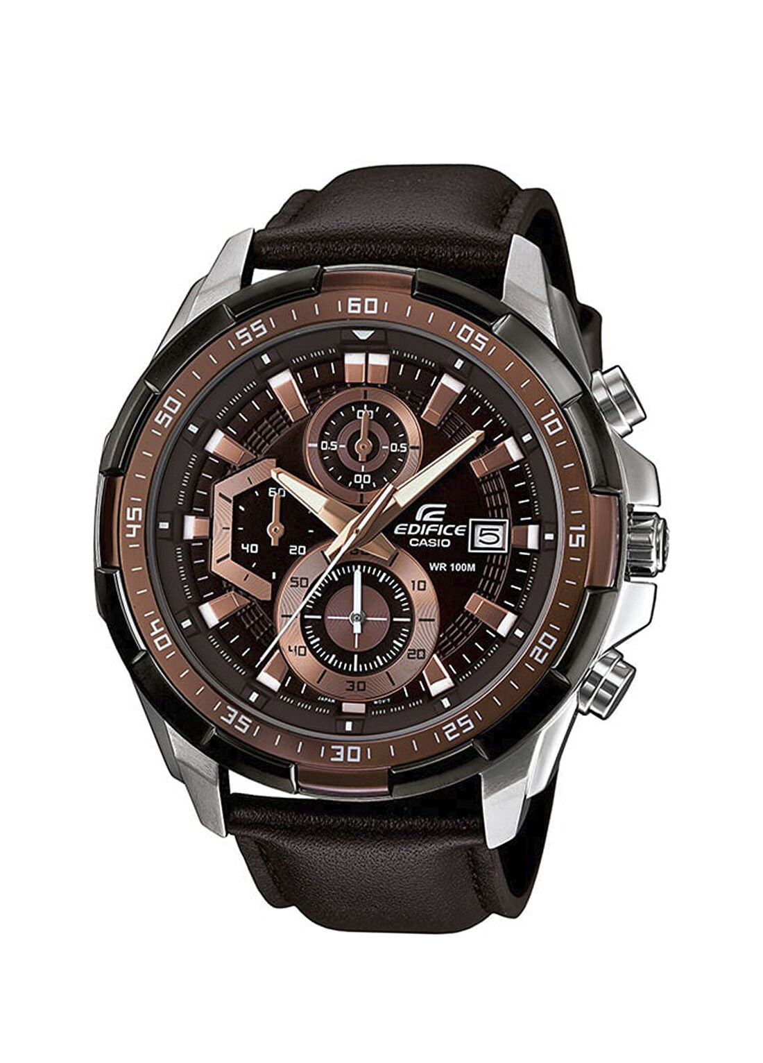 Casio Edifice EFR-539L-5AVUDF Kahverengi Deri Erkek Kol Saati