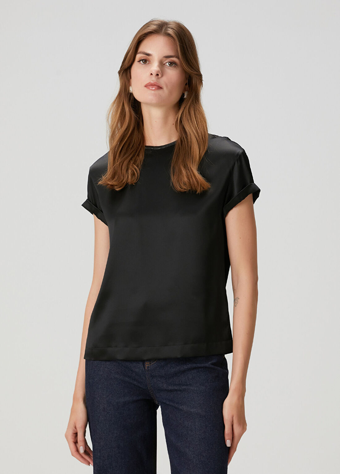 Brunello Cucinelli Siyah İpek Bluz