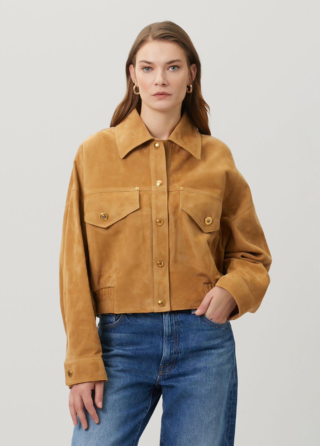 Versace Taba Süet Ceket