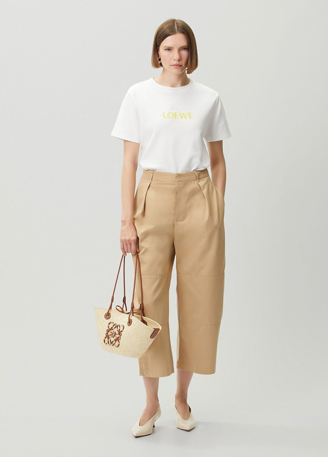 Loewe Regular Fit Beyaz Logolu T-shirt görsel 2