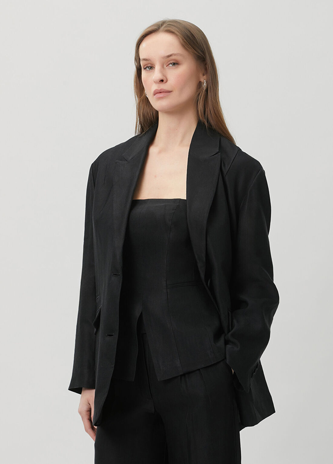 AllSaints Charley Siyah Blazer