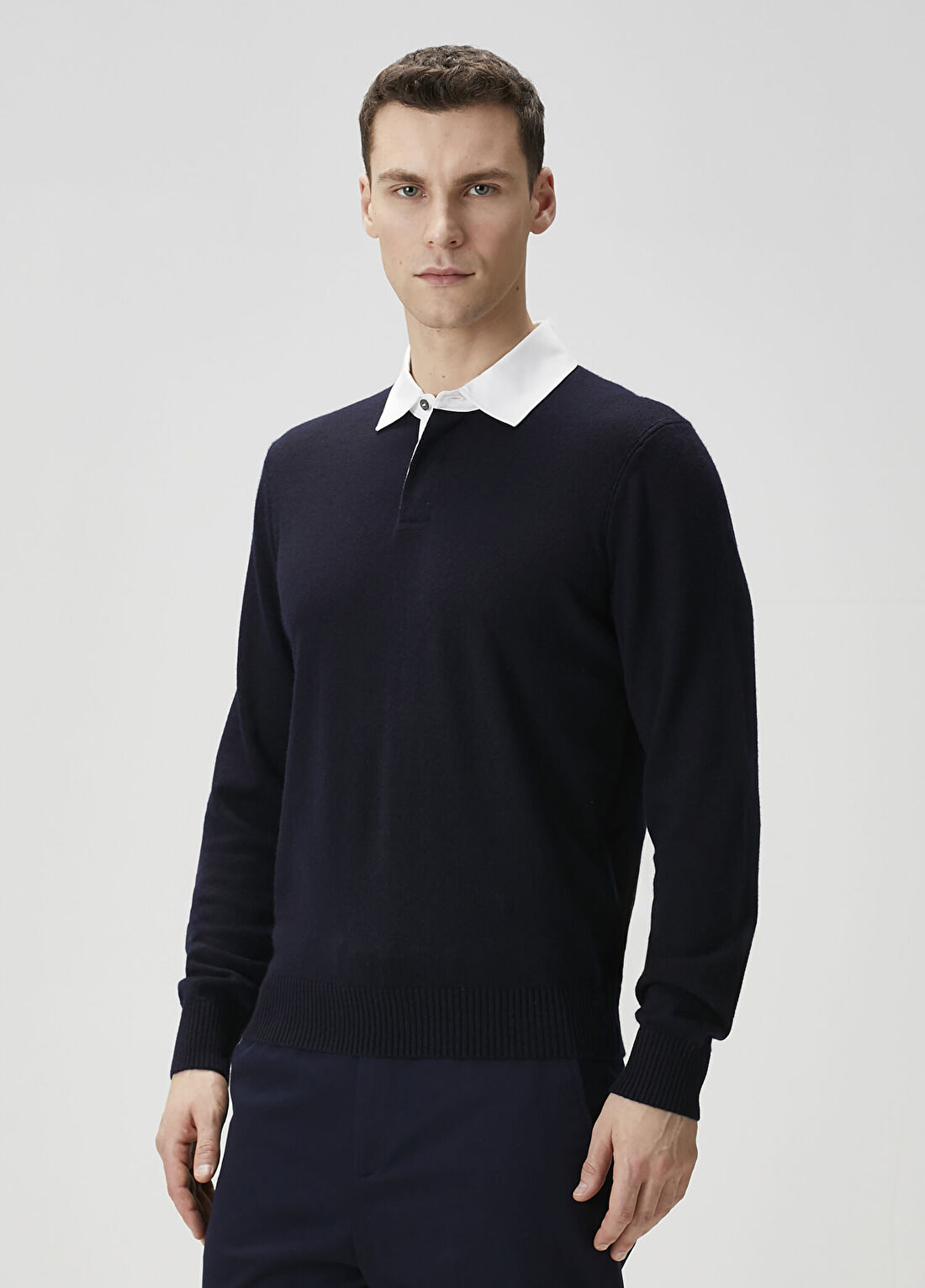 Dunhill Lacivert Polo Yaka Kaşmir Triko görsel 3