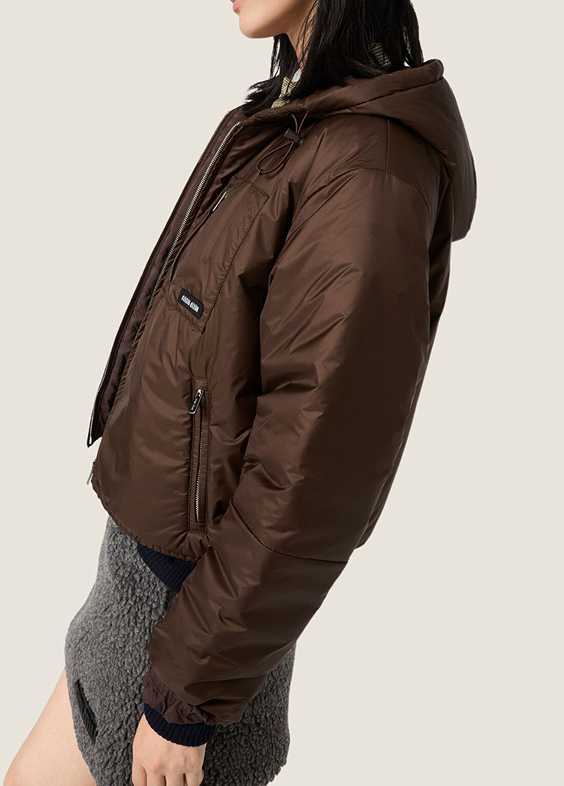 Miu Miu Cropped Kahverengi Kadın Ceket görsel 4