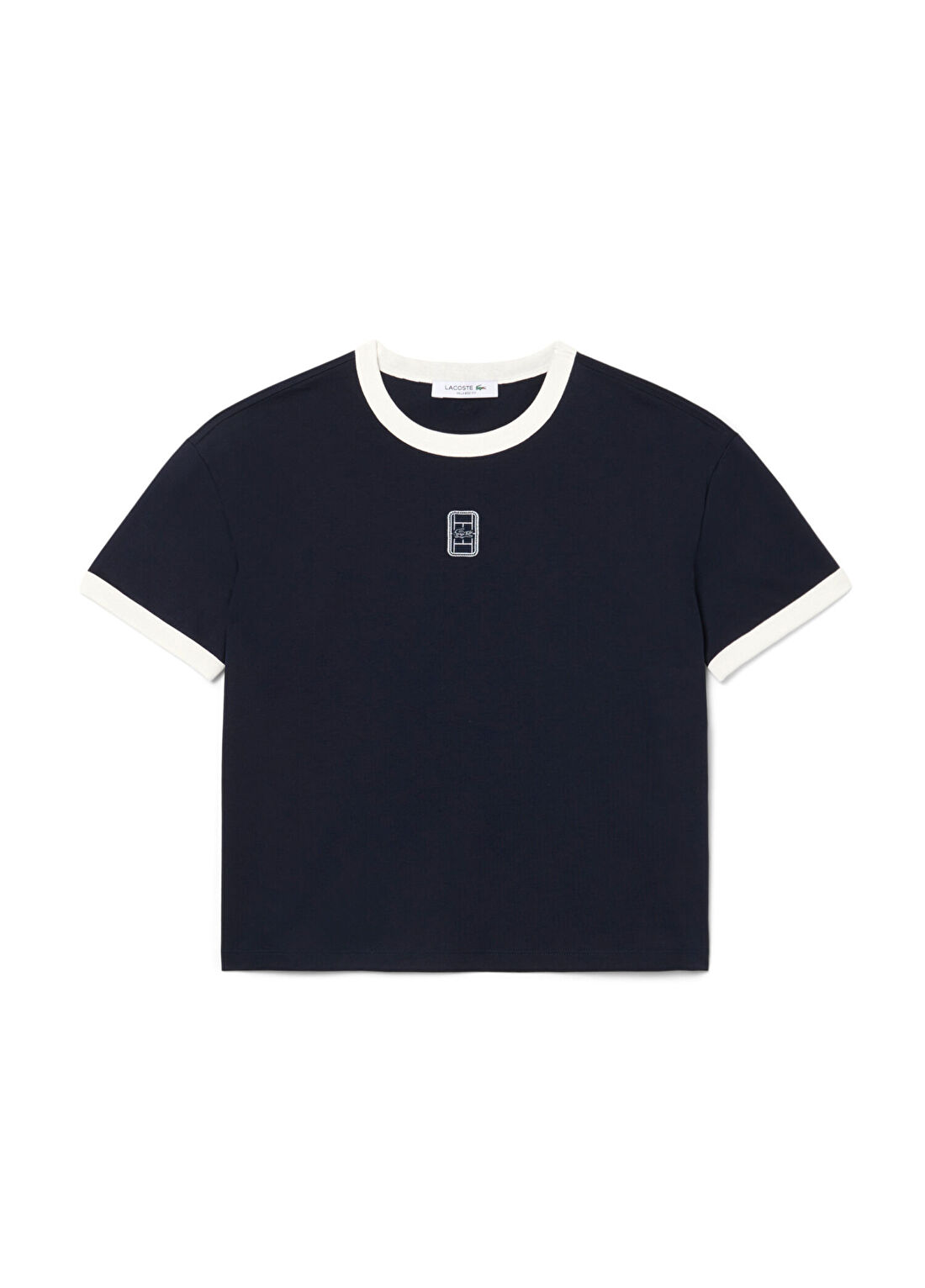 Lacoste Lacivert Bisiklet Yaka Relaxed Fit Kısa Kollu Kadın T-Shirt görsel 4