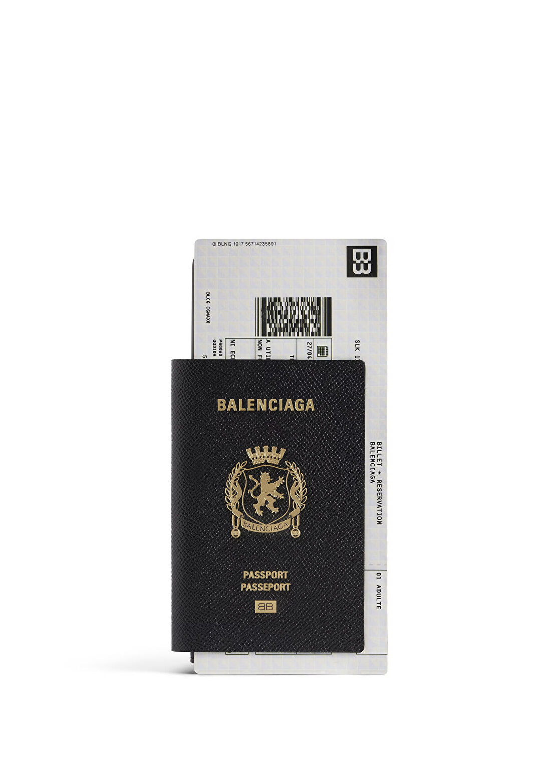 Balenciaga Siyah Logo Baskılı Erkek Deri Cüzdan