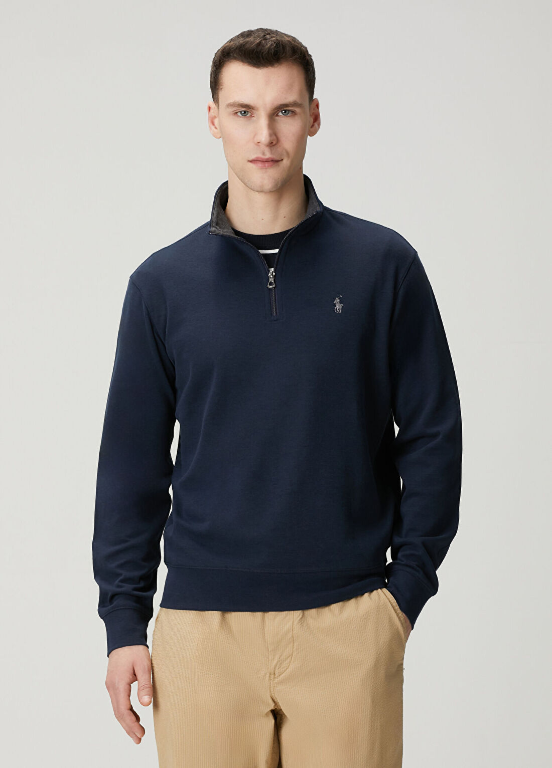 Polo Ralph Lauren Lacivert Yakası Fermuarlı Sweatshirt