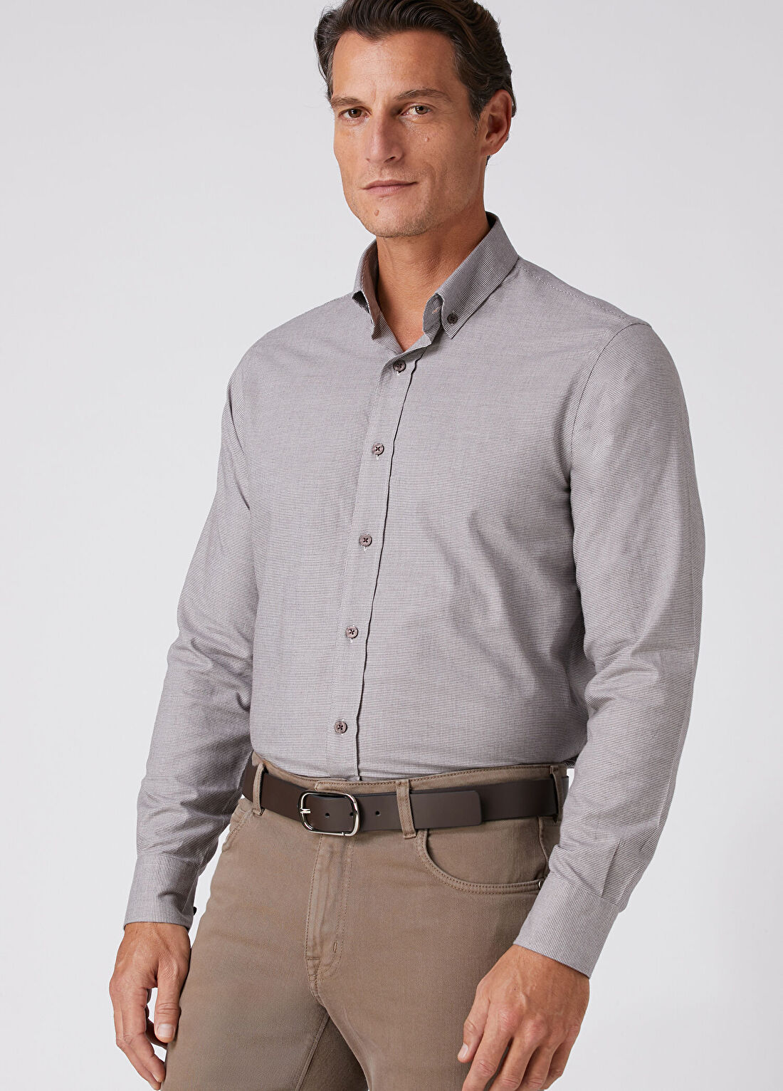 Beymen Collection Comfort Fit Vizon Düğmeli Yaka Spor Gömlek