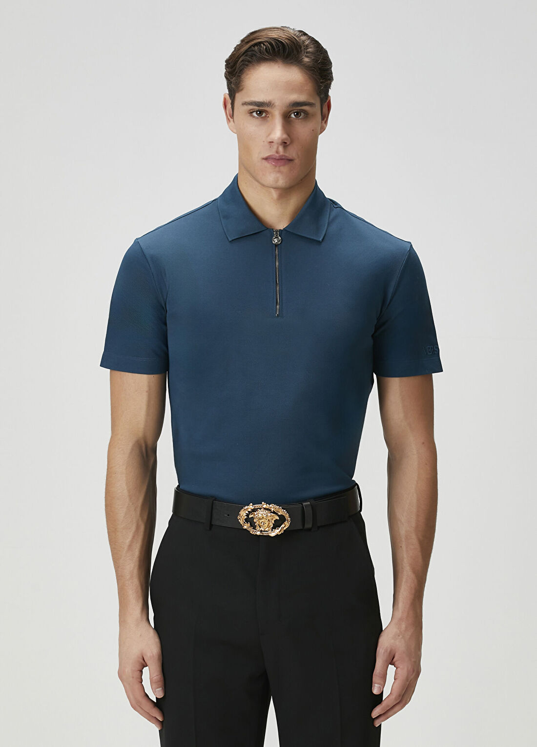Versace Turkuaz Polo T-shirt görsel 2
