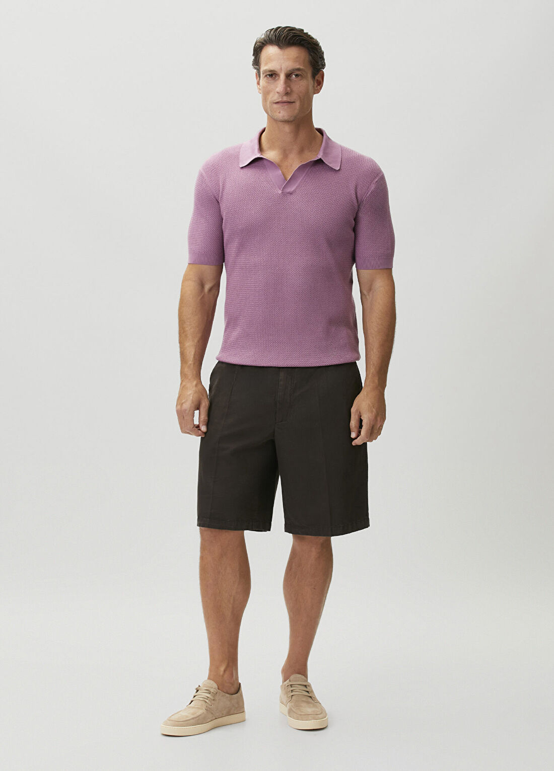 Zegna Pembe Polo Yaka T-shirt görsel 2