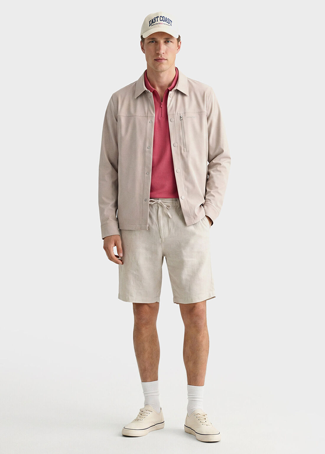 Gant Bej Gömlek Yaka Relaxed Fit Erkek Ceket görsel 3