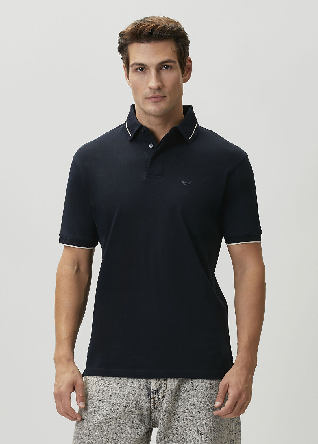 Emporio Armani Regular Fit Lacivert Polo Yaka T-shirt