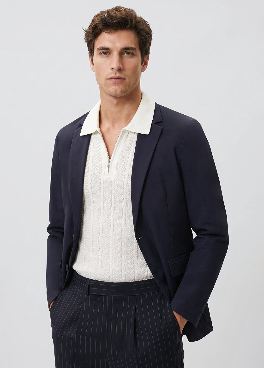 Network Lacivert Traveller Blazer Ceket