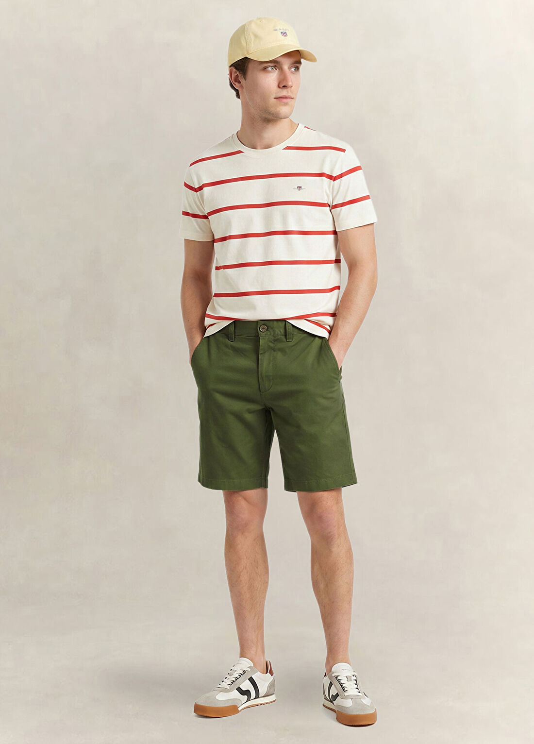 Gant Yeşil Regular Fit Erkek Bermuda Şort görsel 3