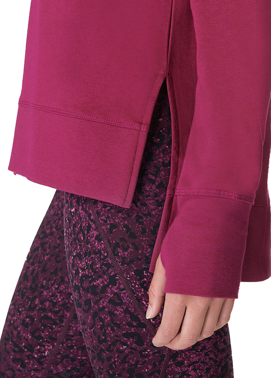 Sweaty Betty After Class Longline Kırmızı Kadın Spor Sweatshirt görsel 4