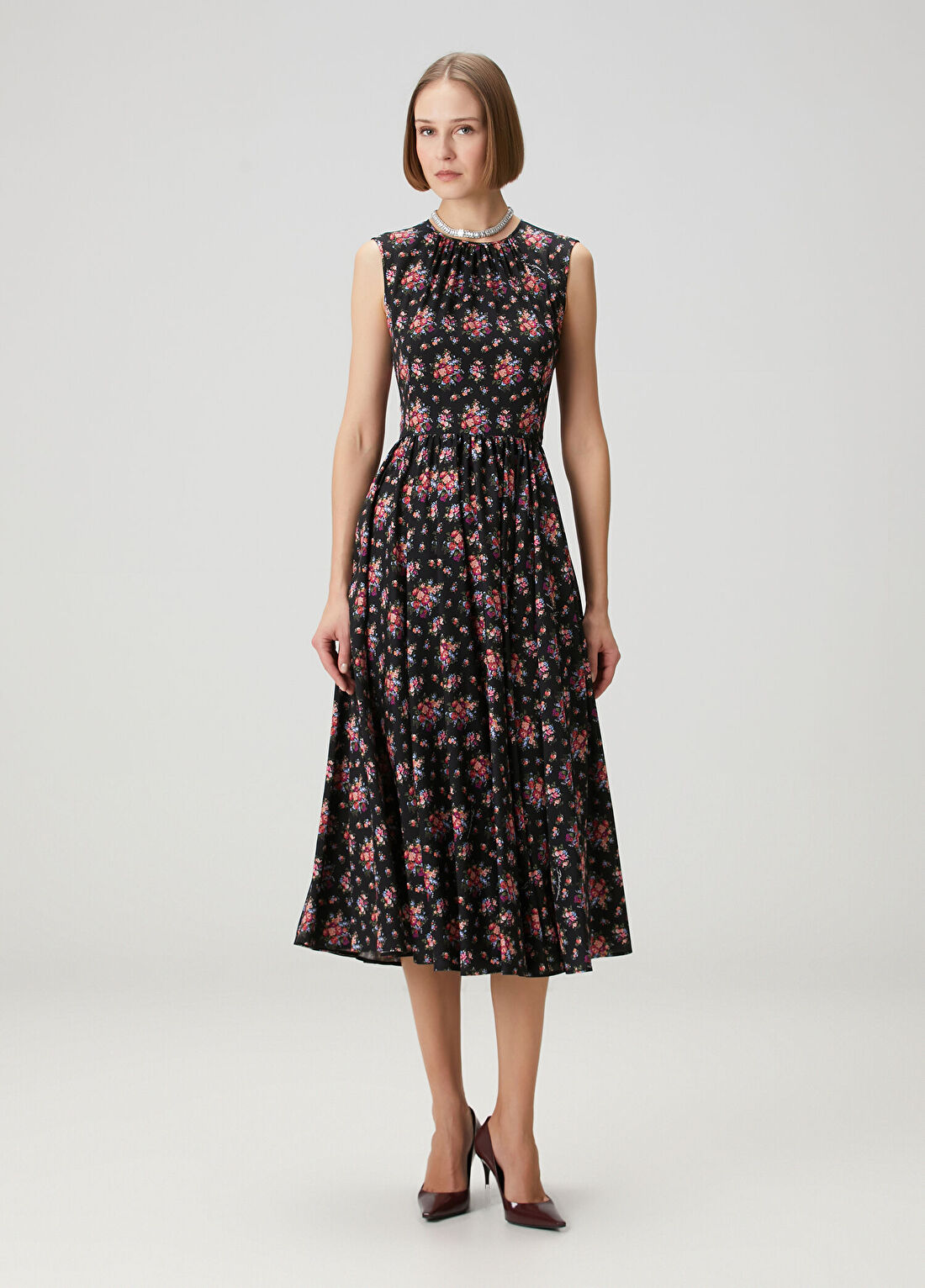 Dolce&Gabbana Çok Renkli Midi İpek Elbise