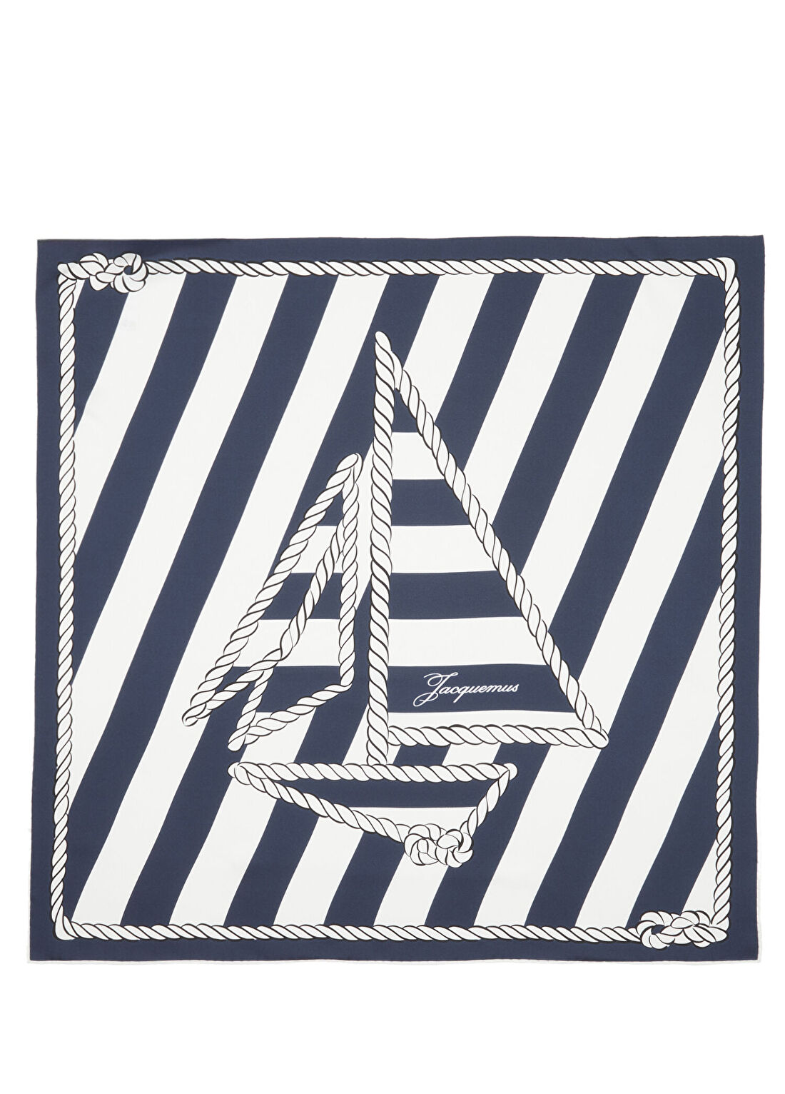Jacquemus Le Foulard Bateau Corde Lacivert Erkek İpek Fular