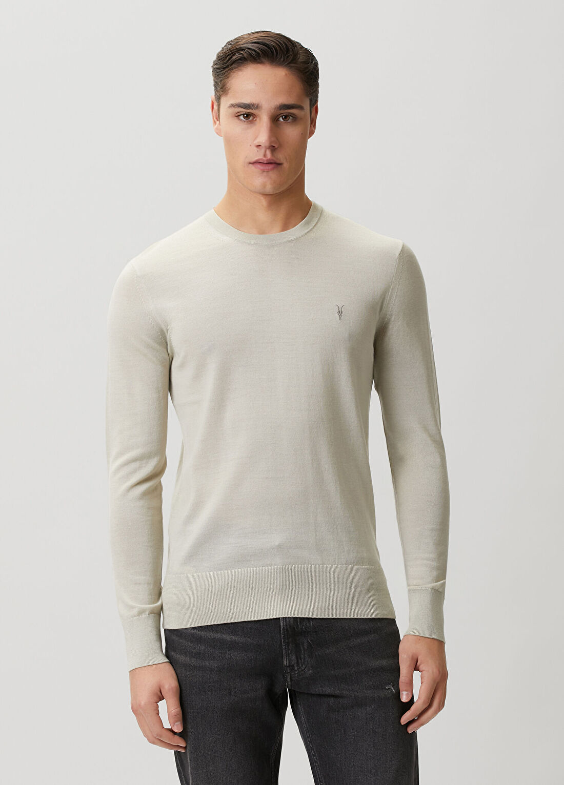 AllSaints Mod Merino Su Yeşili Yün Kazak