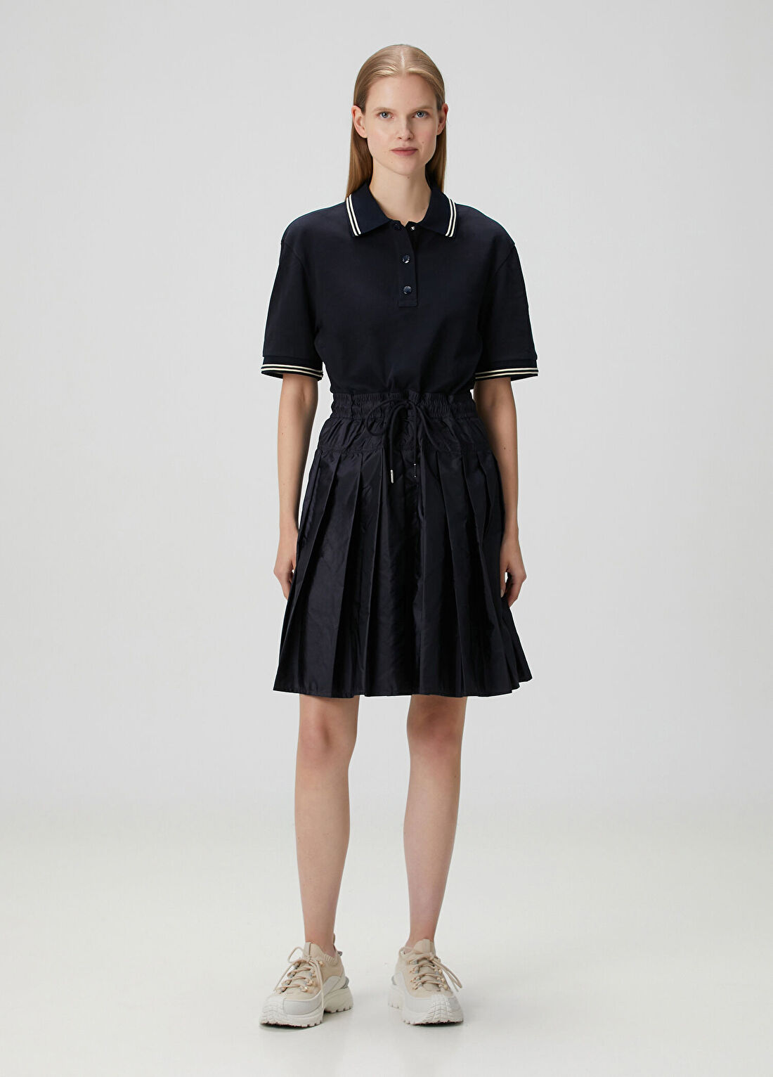 Moncler Lacivert Midi Polo Elbise