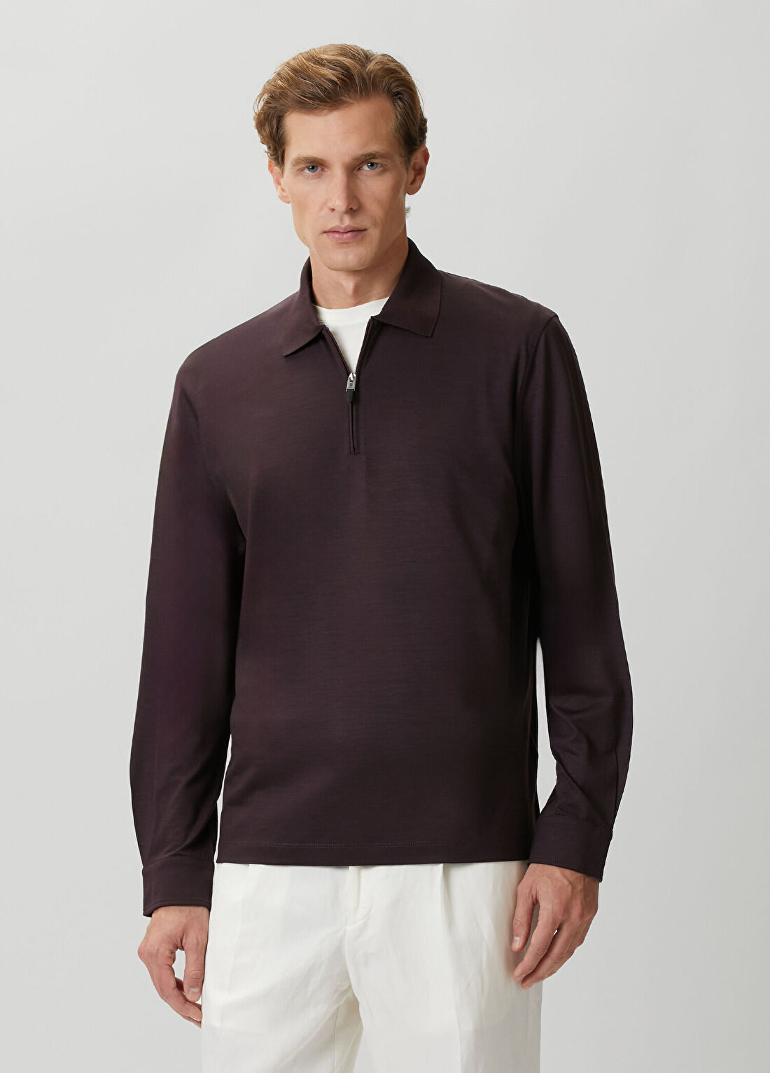 Canali Bordo Polo Yaka Yün Triko