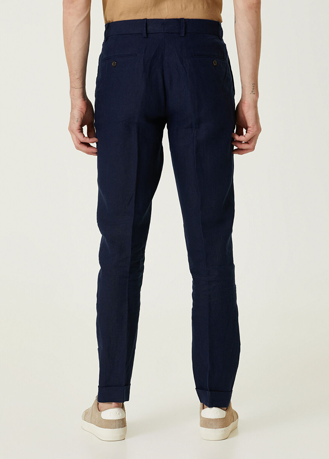 Polo Ralph Lauren Lacivert Keten Pantolon görsel 3