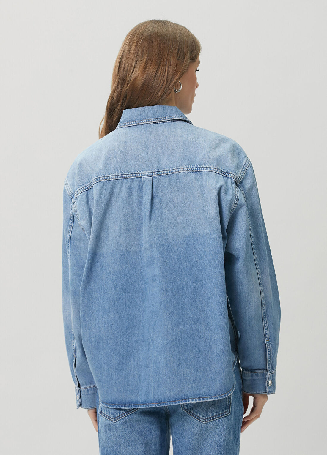 Anine Bing Paxton Mavi Denim Gömlek görsel 4